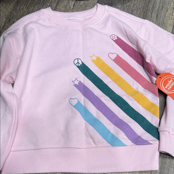 Wonder Nation Pink Rainbow Graphic Sweatshirt - Picture 3 of 6